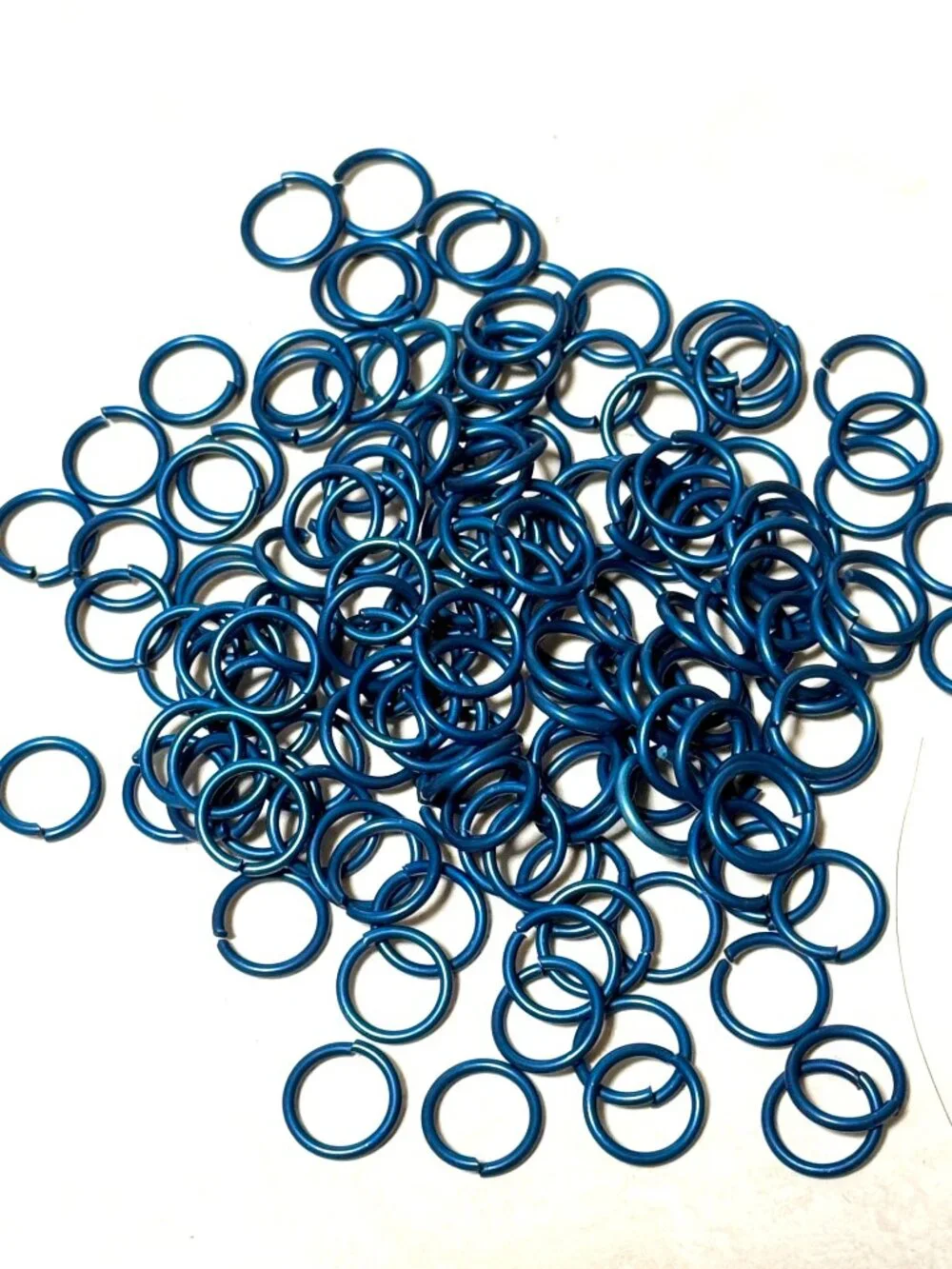 Large Metallic Blue Jump Rings - Picture 3 of 5